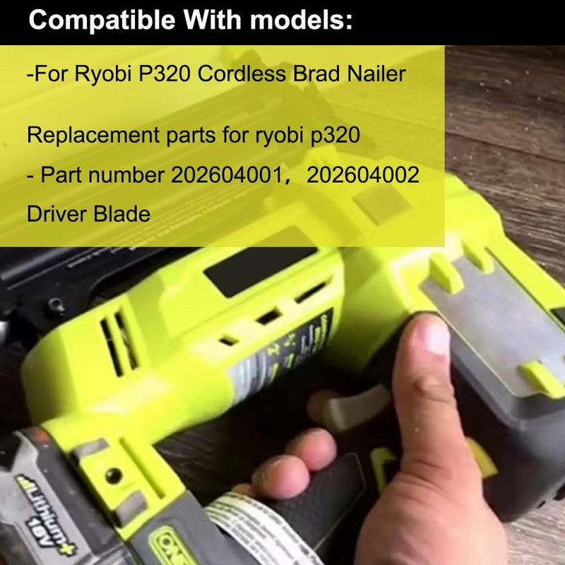 202604002 Piston Driver Blade for Ryobi P320 Airstrike Brad Nailer,