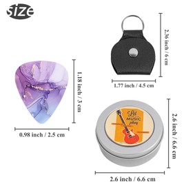 Czzmy Celluloid Guitar Picks, Guitar Picks, Pack of 12 with Gift Box, Guitar Accessories, for Electric, Acoustic, Bass or Ukulele Guitar (12-Splash Ink)