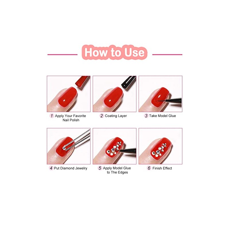 Nail Gems, Flat Back Crystal Rhinestones with Pick Up Tweezer