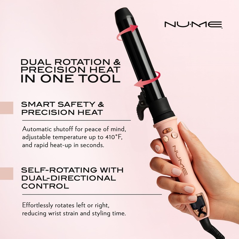 NuMe Professional Automatic Rotating Curling Iron 1-inch - Fixed Temperature