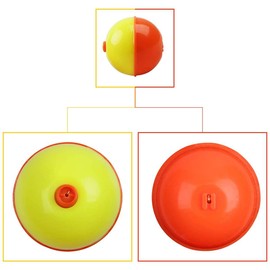 SILANON Fishing Bobbers Set,25-50pcs Snap-on Fishing Floats Bobbers Push Button Round Buoy Floats Bobber for Fishing Tackle Accessories Orange/Yellow