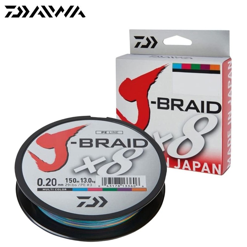 Daiwa J-Braid X8 Multi Color 0.13mm 8.0kg 150m