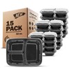 Freshware Contenedor de alimentos de 3 compartimientos - paquete de
