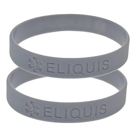 HOMLIFPER HOMLIFPER Medical Alert Eliquis Silicone Waterproof Colored Bracelet,2 Pcs Wristband Inspirational Bracelet Trend Accessories Sports Wrist Strap Gift for Him Her, Pack of 2