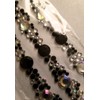 CraftbuddyUS 9pc 15cm Black/AB Clear Stick on Diamante Strips Gems