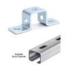 QWORK Steel Electrogalvanized U-Shaped Strut Connector Brackets, 5 Hole Design,