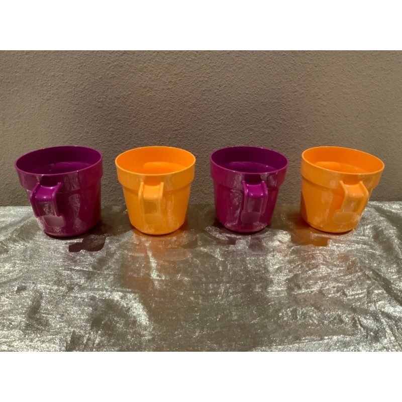 New Set/4 Tupperware Stackable Mugs for your coffee/tea 350ml each