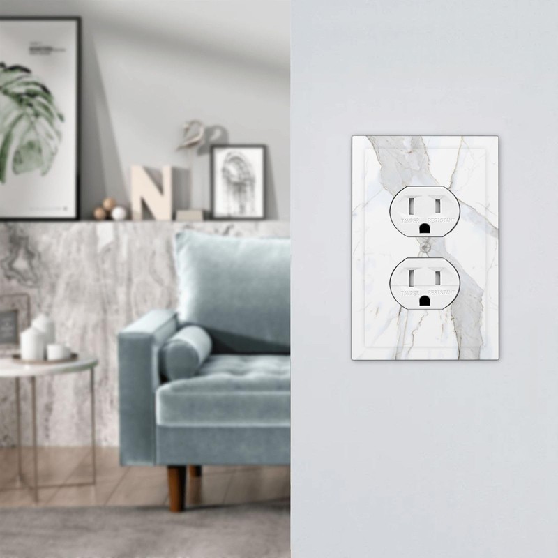 LWDZLHD White Marble Outlet Covers Decorative Light Switch Cover Wall