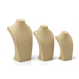 Sinoba Jewellery Bust Jewellery Holder Chain Holder Jewellery Stand Made of Linen (H3: 29 cm)