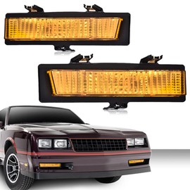G-PLUS Signal Light Parking Lamps Compatible with Chevy Monte Carlo SS 1983-1988 /Fit Chevy Monte Carlo 81-86 (not fit LS 86-88) Amber lens Driver & Passenger Side 919025 919026 261303TA0A 261353TA0A