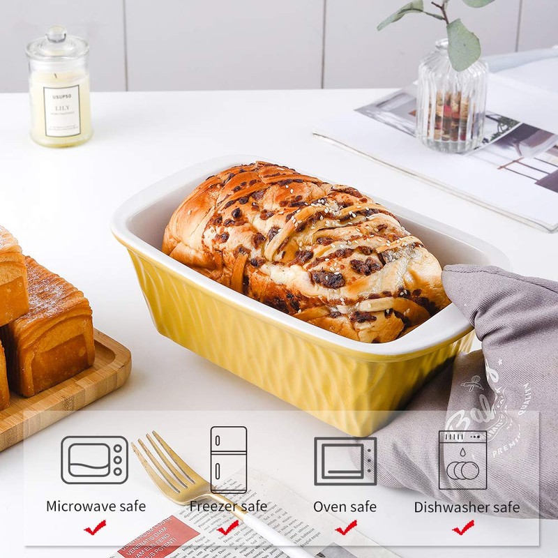 KOOV Ceramic Loaf Pan for Baking, 9 x 5 Inch