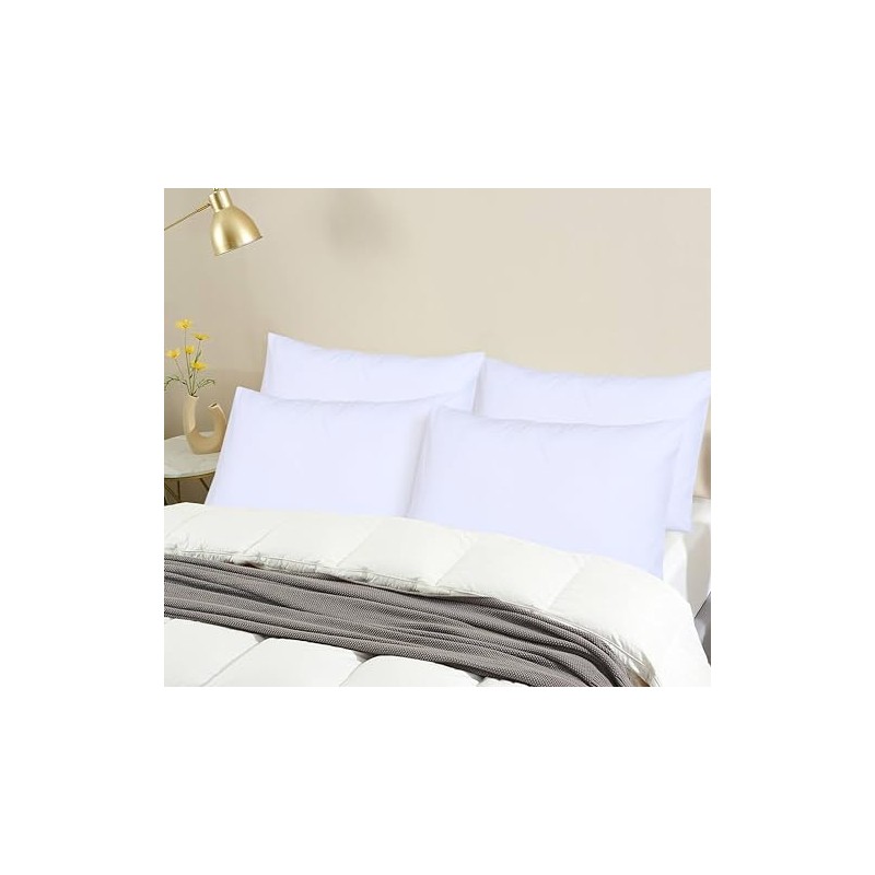 NAFAY LIVING White Pillow Cases 4 Pack Cotton 300 Thread