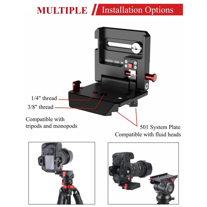 IFOOTAGE Camera L Bracket HV-01, Vertical/Horizontal Conversion Tripod Quick Release