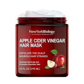 New York Biology Hair Mask - Apple Cider Vinegar for Dry Hair and Scalp, Deep Conditioning for Damaged Hair with Shea Butter, Argan Oil, Rosehip Oil - 10 Fl Oz