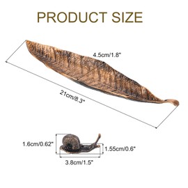 sourcing map Incense Holder Set, Leaf and Snail Incense Burner, Incense Ash Catcher, Modern Stick Incense Holder for Yoga, Meditation, Home, Office, Bronze