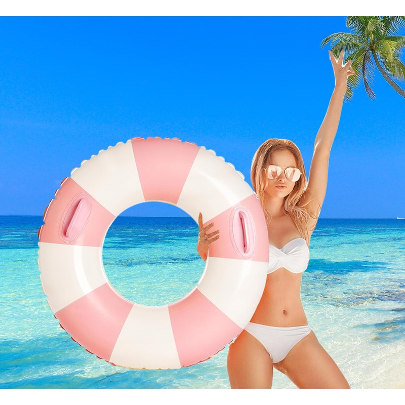 2 PCS 43inch Orange Inflatable Pool Floats for Adults Swimming