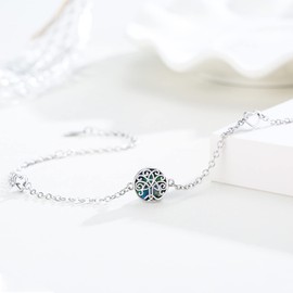 Tree Of Life Abalone Bracelets, 925 Sterling Silver Family Tree Celtic Knot Bracelet, Adjustable Dainty Irish Good Luck Jewelry Gifts For Women Mother Friend Wife Lover