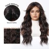 Macodio 26Inch Long Wavy Brown Wig with Highlights for Women