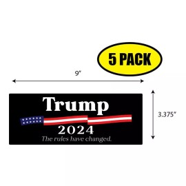 Tampa Printing 5 PACK 3.37"x 9" TRUMP 2024 RULES CHANGED Sticker Decal Gift MAGA Trump BS0063