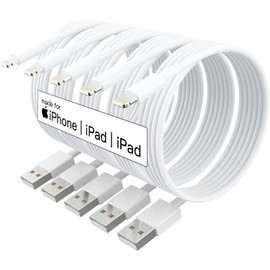 [ MFi Certified ] 5Pack 10ft iPhone Charger Cable, Long Lightning Cable 10 Foot, High Fast 10 Feet iPhone Charging Cable Cord Connector for iPhone 12 Mini 12 Pro Max 11 Pro MAX XS Xr X 6 AirPods