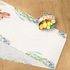 Sprinlot Easter Table Runner, Rabbit Table Runner, Easter Linen Tablecloth,