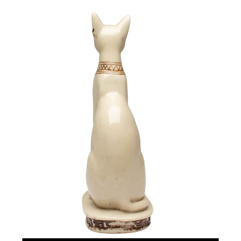 Discoveries Egyptian Imports Bastet Cat Goddess Statue - White -