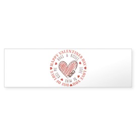 CafePress Happy Valentine's Day Bumper Sticker 10"x3" Rectangle Bumper Sticker Car Decal (10 Pack)