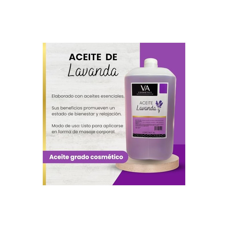 Aceite Masajes Lavanda Corporal Spa Profesional 4 Litros VA