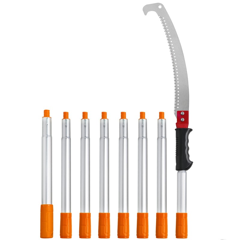 VEVOR Manual Pole Saw,4.6-9.8 ft Extendable Tree Pruner, Sharp Steel