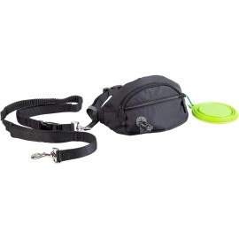 Hands Free Leash & Fanny Pack w/Built-in Waste Bag Dispenser-Wate