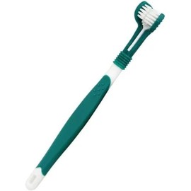 Green Dog Toothbrush, Triple Headed Dog Toothbrush for Pet Dental Care Supplies