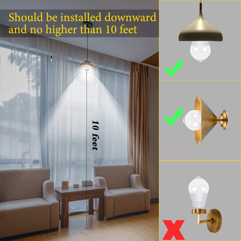 Aukora Motion Sensor Light Bulbs, 12W (100-Watt Equivalent) E26 Motion