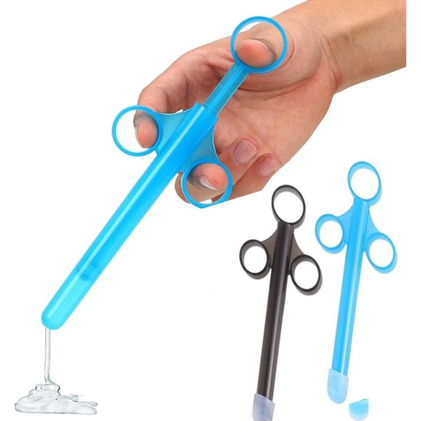 Lube Applicator, Lube Tube Syringes, Lubricant Syringes, 2 x Vaginal Applicators for Men, Women, Anus and Vagina Cleaning Tools with Traction Ring and Finger Grip