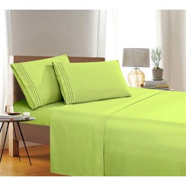 1500 Thread Count Wrinkle & Fade Resistant Egyptian Quality 4-Piece Bed Sheet Set Ultra Soft Luxurious Bed Sheet Set Includes Flat Sheet, Fitted Sheet and 2 Pillowcases