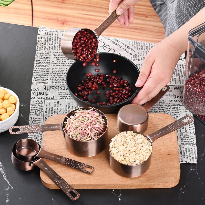 Lucky Plus 13pcs Copper Plated Stainless Steel Measuring Cups and