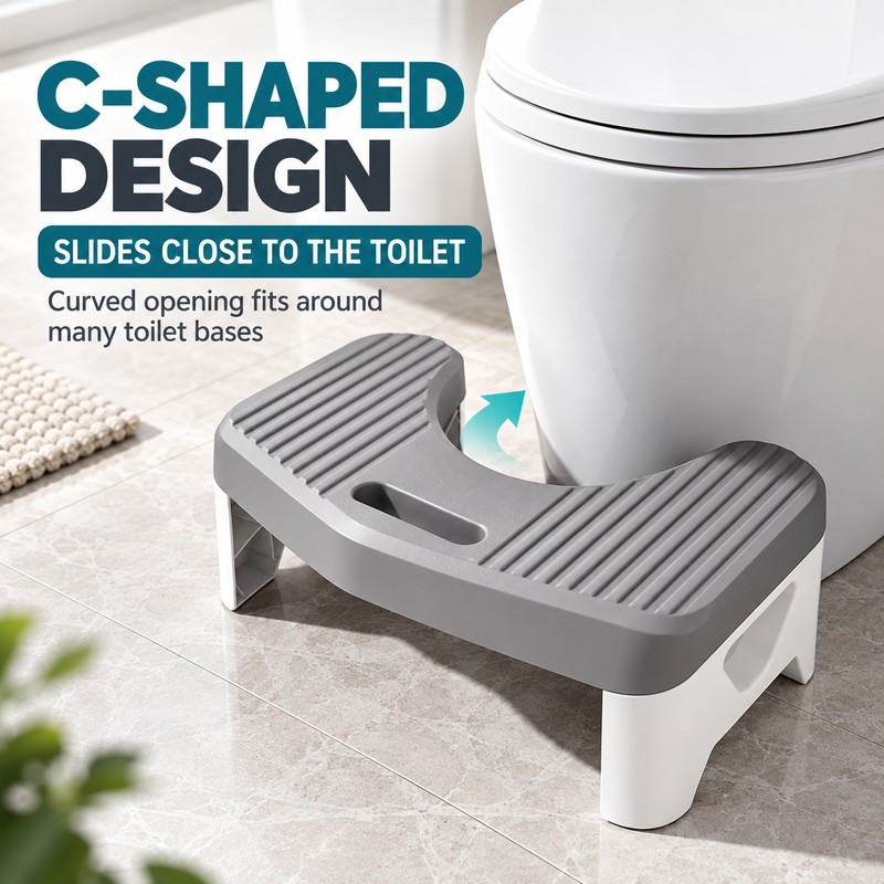 Comfort Toilet Stool for Adult Kids Pregnant Women, Squatting Aid