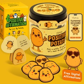 Stofinity Emotional Support Potato Affirmation Jar - Funny Birthday Gifts For Women Friends Coworkers, Cute Positive Affirmations Cards Desk Decor, Back To School Teen Girl Gifts Trendy Stuff