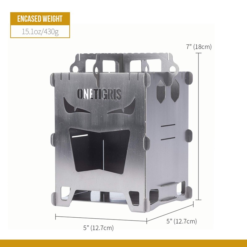 OneTigris Rocuboid Bush Box Titanium Foldable Hobo Stove Camping Stove