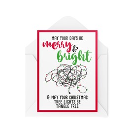 Funny Christmas Cards | May Your Days Be Merry & Bright Xmas Lights Card | For Her Him Novelty Joke Banter Adult Festive Sarcasm | CBH720