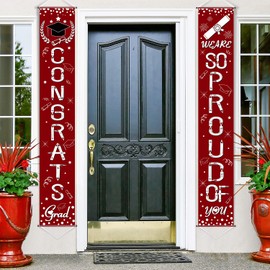 WE Are SO Proud of You Banner Decoration Set Graduation Porch Sign Congrats Banner for Indoor Outdoor Graduation Party Decoration Grad Party Decorations School House Classroom (Wine Red)