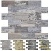 Art3d 10-Pack Peel and Stick Backsplash Tiles, 13.5 x 11.4 x 0.18in. Distressed Wood Tile for Kitchen Bathroom Fireplace