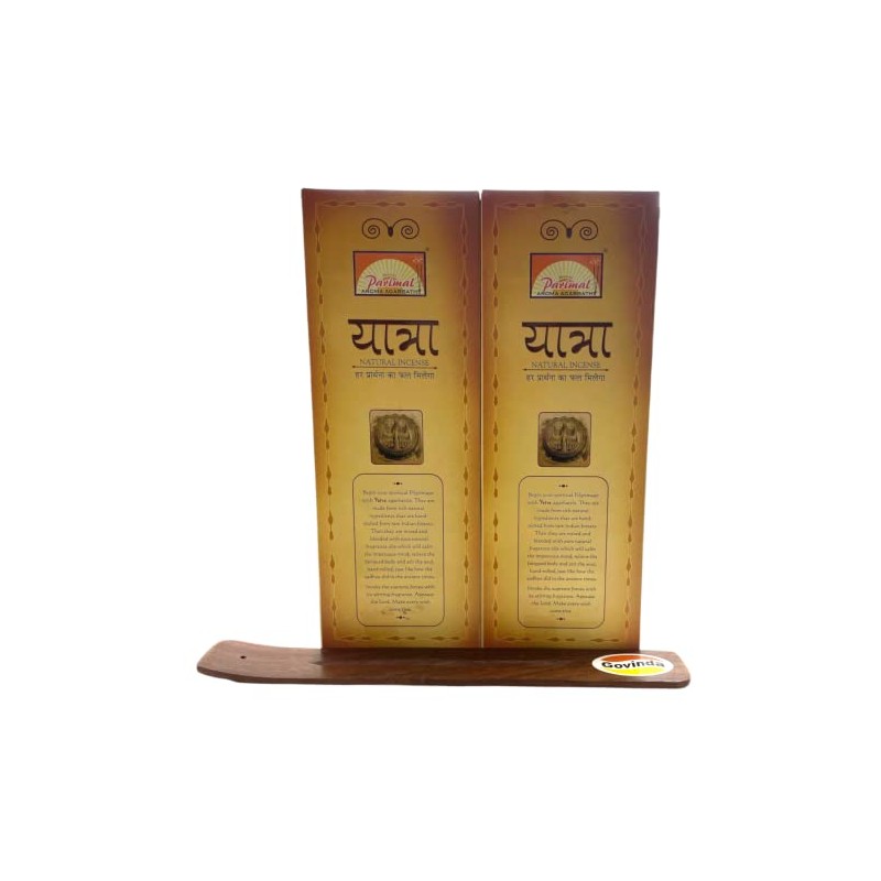 Govinda Incense Stick Holder Bundle with Parimal Yatra Natural Incense