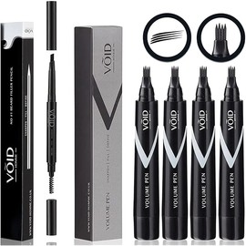 Beard Pen Filler for Men (Pack of 4) with Beard Pencil, Easy Beard Pen Liner, Beard Filler Pen for Beard Filling Pen Kit & Beard Marker, Waterproof Pen (Black)