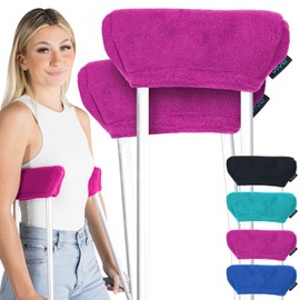 Vive Fleece Crutch Pads - Comfortable Padding for Armpits - Accessory Cover Arm Cushions for Adult & Youth Crutches - Luxurious Soft Fleece with Sculpted Memory Foam Core - Washable & Breathable
