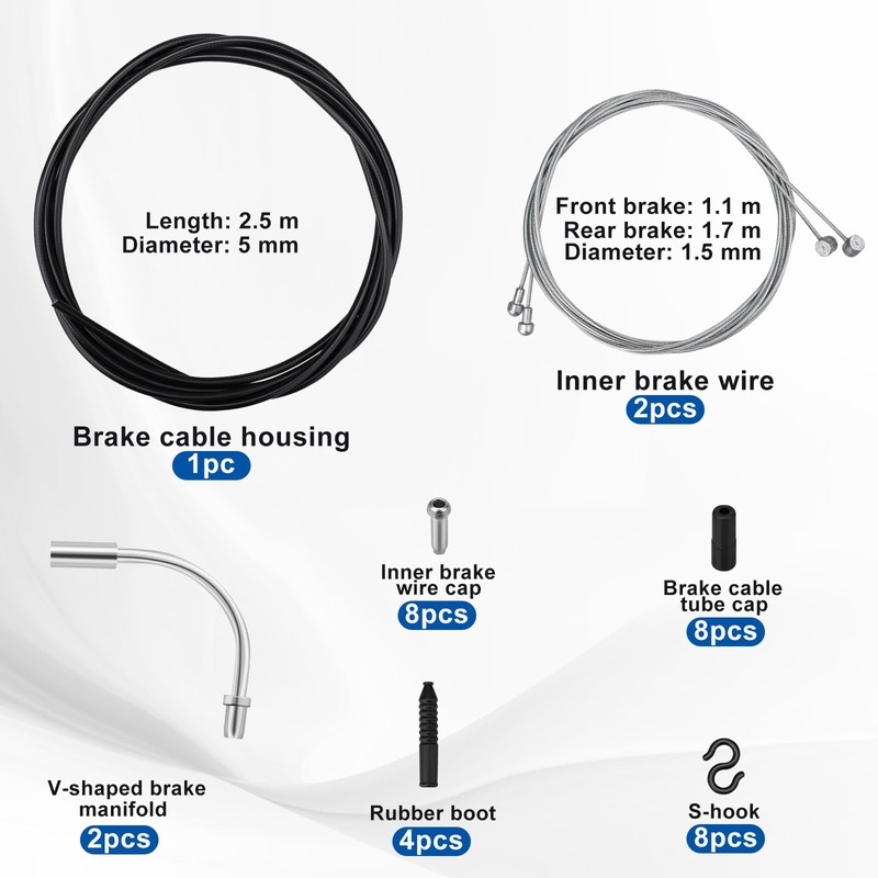 Bicycle Brake Cable Set, Universal Bowden Cable Shift Cable Kit,