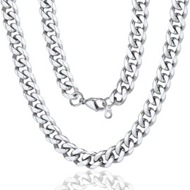 Cuban Chain Mens Stainless Steel Necklaces for Men 9mm 24 inch HipHop Jewellery