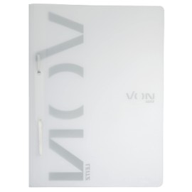 VON Leitz 46790001 Pack of 10 A4 File Folders, Polypropylene Plastic, for 100 Sheets, by Leitz Leitz, Lightweight Softcover Folder, with Modern Von Print, for School and Home, White