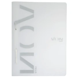 VON Leitz 46790001 Pack of 10 A4 File Folders, Polypropylene Plastic, for 100 Sheets, by Leitz Leitz, Lightweight Softcover Folder, with Modern Von Print, for School and Home, White