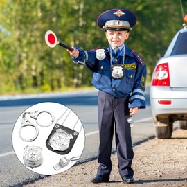 GDJIAJT Handcuffs Police Real Steel Set, Handcuffs Children's Police Set Children Police Accessories Children Police Handcuffs, Children's Handcuffs Police Children for Cosplay Police Costume Children