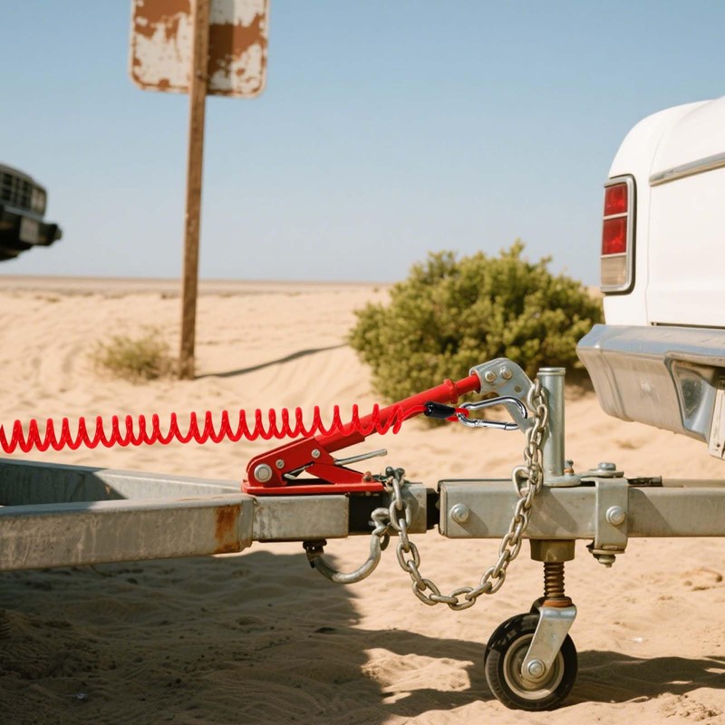 Tinoaly 2pcs Trailer Brake Away Cable, 6ft High Rebound Spring